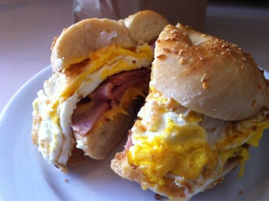 Taylor Ham, Egg & Cheese on Onion Bagel