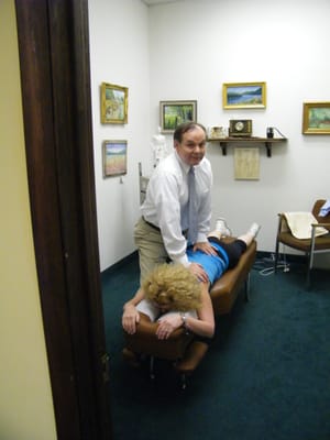 Dr. Shields mobilizing the thoracic spine.