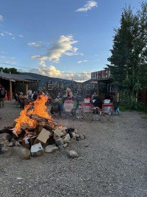 Bonfire during the live music