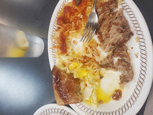 Steak and eggs