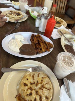 Pupusas  Horchata  Frijoles & plantains