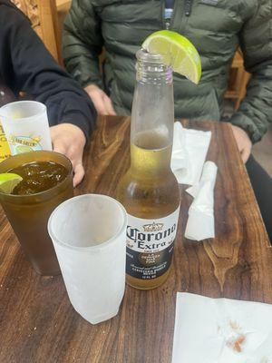 $3.50 Corona with a chilled mug