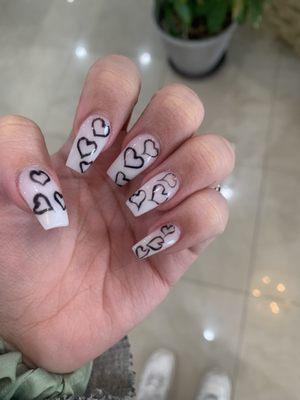 close up of the nails done by the owner