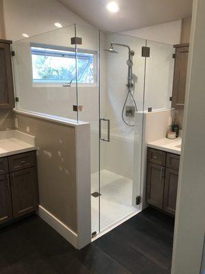 3/8" shower enclosure installed by Mario and Aaron