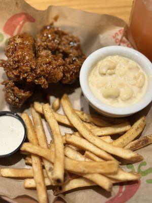 Honey-Chipotle Chicken Crispers Combo with mac & cheese & fries