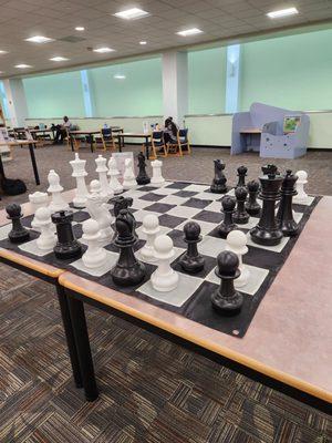 Giant Chess board game on 2nd floor, NW Regional Library (Broward County, FL), in Coral Springs.