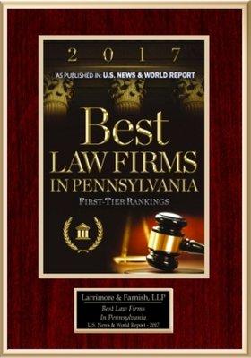 Recognized as a Best Law Firm in Pennsylvania