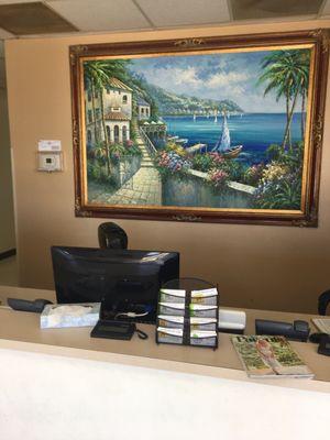 Beautiful front desk! The staff is really friendly and helpful, plus they are open 24 hours a day!