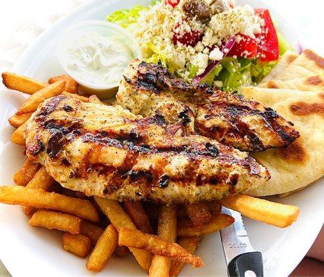 Grilled Chicken Greek Platter