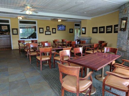 Inside the grill dining room at the turn. View right of center from entrance.