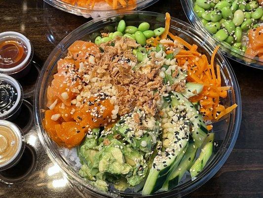 Closeup of my custom Poke bowl