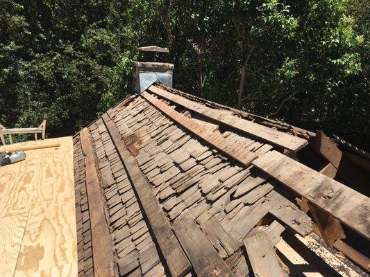 Replaced the roof on this house built in the 1870s with beautiful metal roofing.