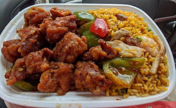 Amazing Chicken with house fried rice