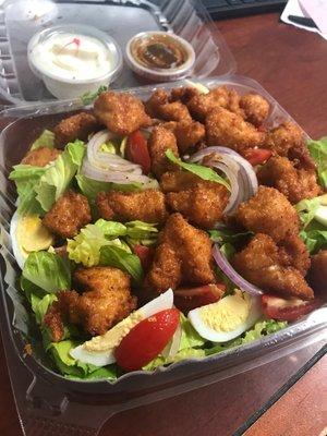 Salad with honey Chesapeake bites! Sooo good!