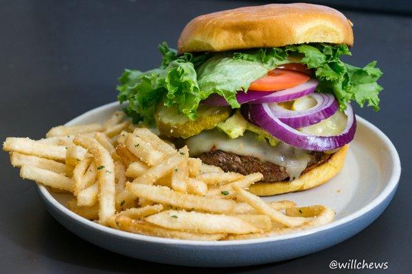 Bastrop Burger w/ Avocado, Pepperjack Cheese, Parmesan Fries