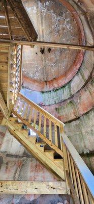 Interior view of the tower roof and stairs