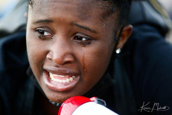 Youth-led BLM march on Pena Boulevard in Denver. Photo by Kevin Mohatt