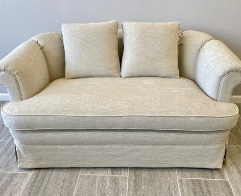 Loveseat with pillows