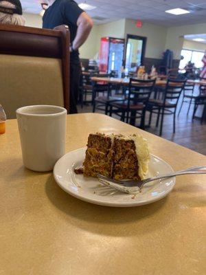 Coffee and carrot cake for desert