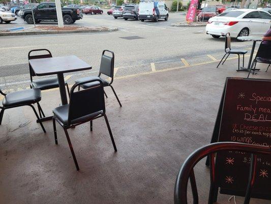 Covered outdoor seating