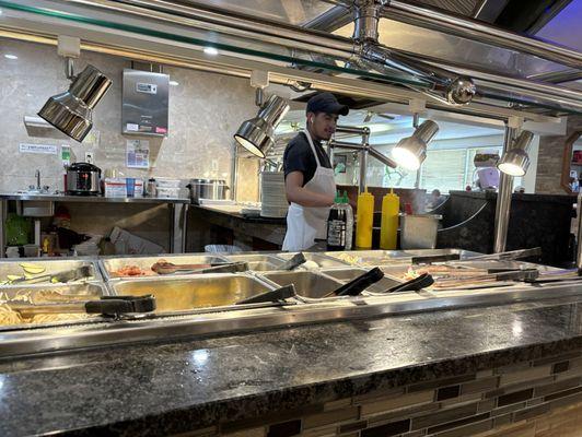 Food being freshly prepared.