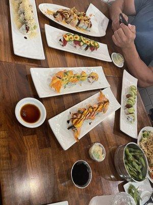 STA Roll, Mikko Roll, Pipelin Roll, Baja Roll, Albacore Special Roll, Shrimp Crunch Tempura Roll, Stuffed Jalapenos, Garlic Edamame.