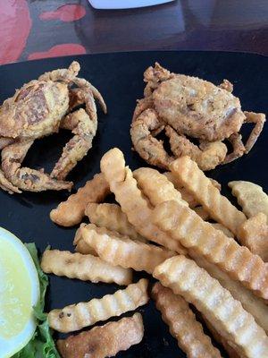 Soft shell crab plate came with 2 sides. I got fries and side salad