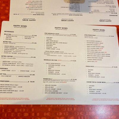 The new menu that has none of there specialties and amazing dishes I've been eating from the day they opened. I am so disappointed