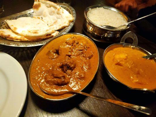 Goat curry and Fish Korma