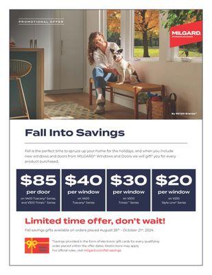 Milgard Fall Savings