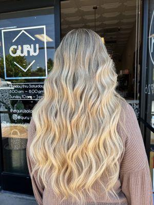 Custom colored blonde & matching 2 rows of 22" extensions