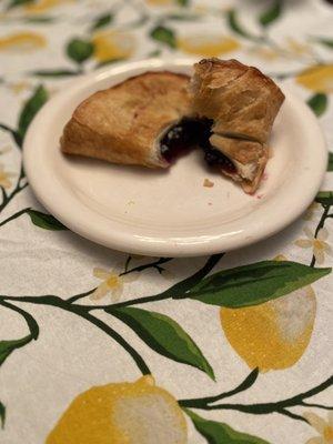 Inside of blueberry turnover