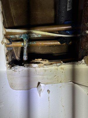 Corroded pipe that burst