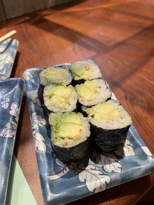 Avocado sushi - made fresh for me! (vegan/vegetarian)