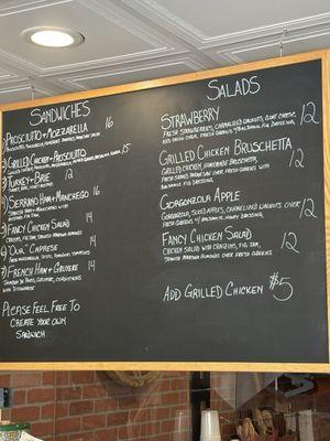 Sandwich / Salad Menu