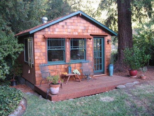 Art studio with owner- added windows and door.