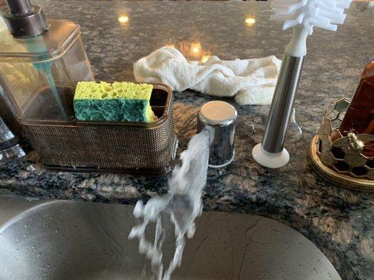 Air gap that spills water all over the countertop from the dishwasher draining.