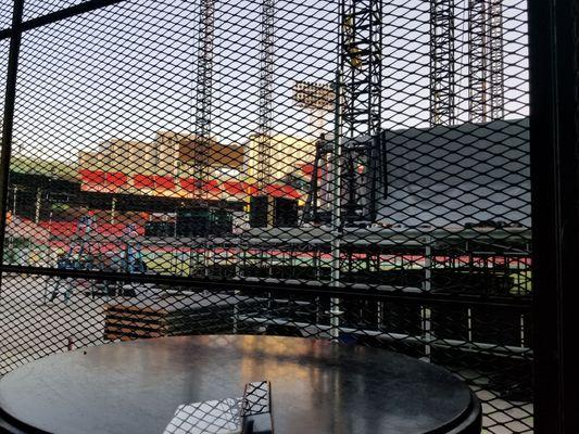 Setting up for Pink concert in Fenway Park