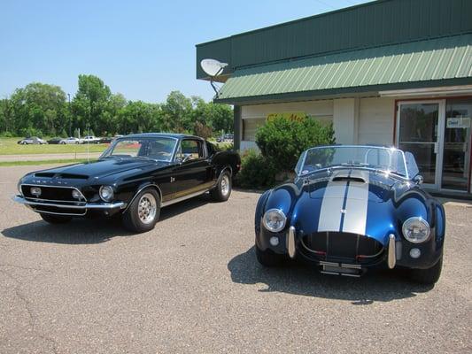 Dan Matila's personal Shelby Cobra's post 4th of July Parade 2013. Yes, that's an Original '68 GT500!