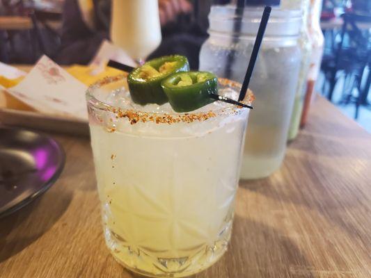 Jalapeno Margarita w Tanjin Rim -- my fave margarita