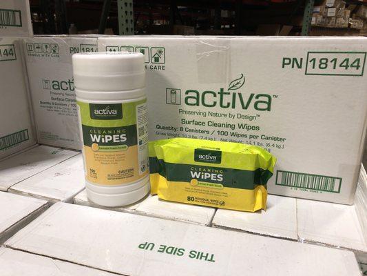 New Activa surface wipes!