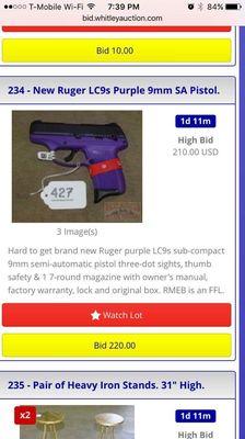 Lot number on gun dont match lot number in description because "bidders" try to war you into paying over retail