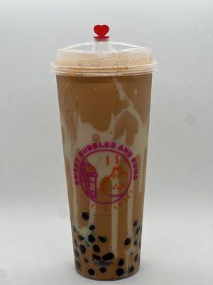 Thai Tea with Boba Pearls