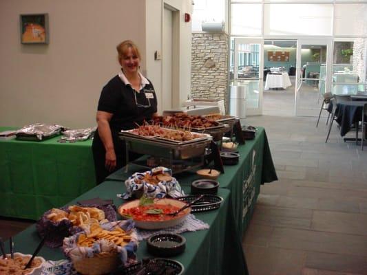 Serving up food at Cinti State's 40th Anniversary