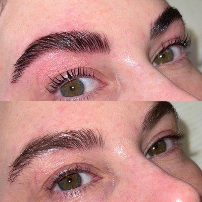 Brow lamination and last lift and tint