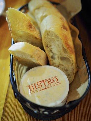 Bread with a special presentation of butter