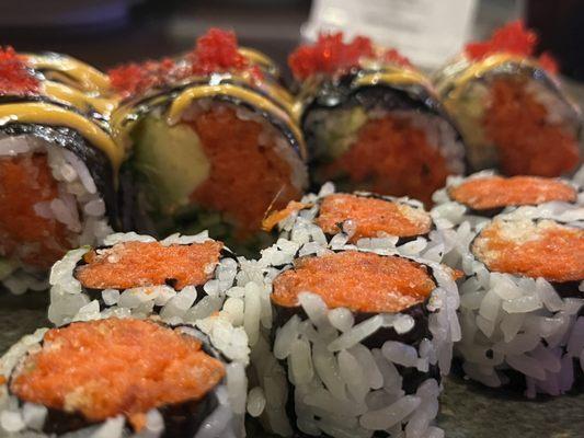 You can see the crunchies in the Spicy Crunchy Tuna roll.