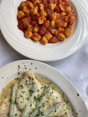 Gnocchi Gorgonzola and Pollo Fantasia