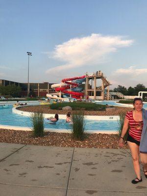 their giant three tube water slide