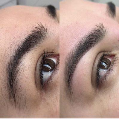 Beautiful Eyebrow threading by carol our regular client wanted only clean up before and after picture